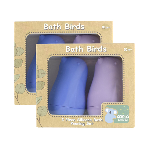 4pc Koala Dream Bath Birds Silicone Pouring Baby/Toddler Toy Set Purple 10m+