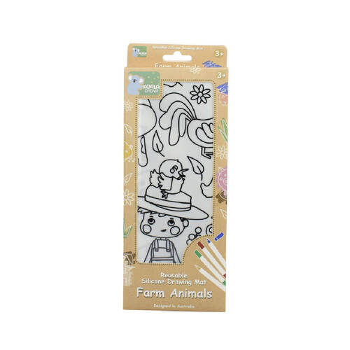 Koala Dream Reusable Silicone Drawing Mat- Farm Animals 3Y+