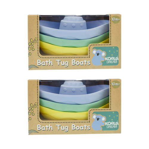 6pc Koala Dream Silicone Bath Tug Boats for Kids 10m+