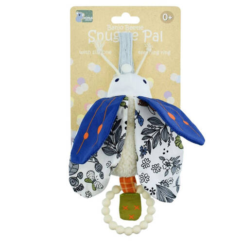 Koala Dream Snuggle Pal Banjo Beetle With Silicone Teething Ring Blue