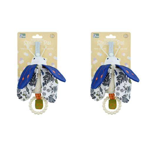 2PK Koala Dream Snuggle Pal Banjo Beetle With Silicone Teething Ring Blue