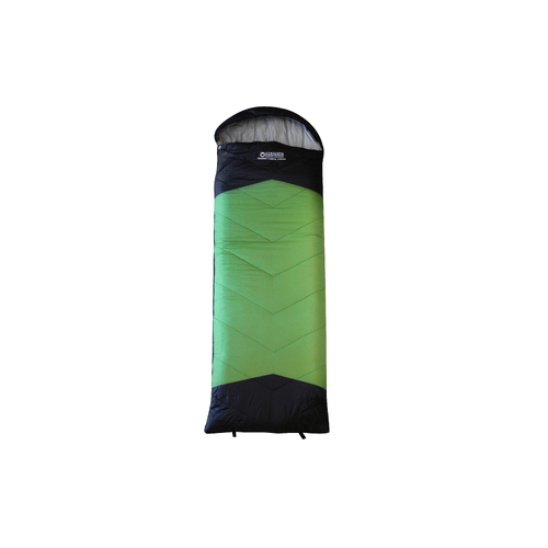 Wildtrak Bremer 170x65cm Junior Hooded Sleeping Bag - Green/Black