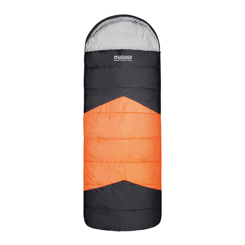 Wildtrak Bremer 230x90cm Hooded Jumbo Sleeping Bag - Orange/Black
