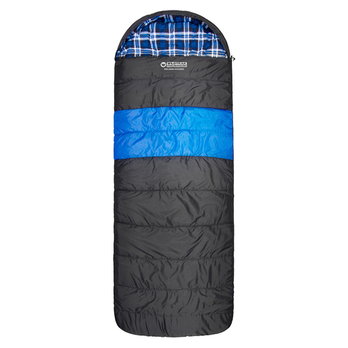 Wildtrak Kalgan 220x80cm Hooded Sleeping Bag - Blue/Black