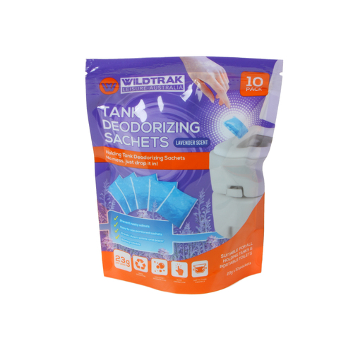 10PK Wildtrak 23g Portable Toilet Deodorising Sachets