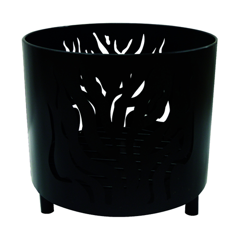Wildtrak 35x31cm Iron Outdoor Fire Basket Fire Pattern - Black