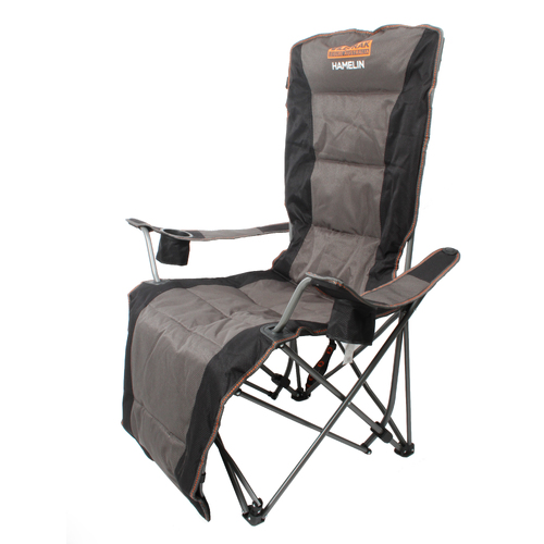 Wildtrak Hamelin 146cm Camp Lounger Reclining Chair - Grey/Black