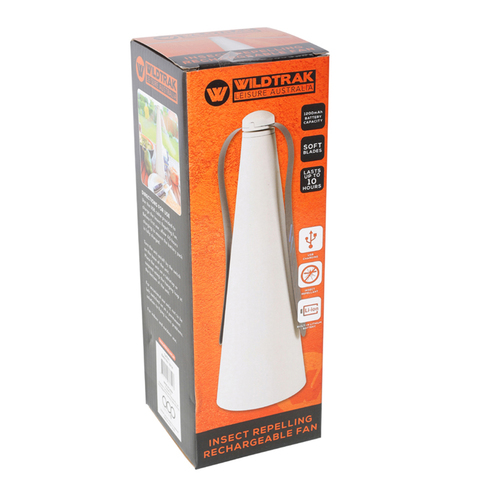 Wildtrak Rechargeable 25cm Repeller Outdoor Fly/Insect Mosquito Fan - White