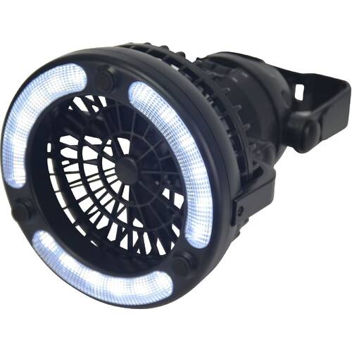 Wildtrak 2-in-1 Portable 18.5cm LED Light & Fan - Black
