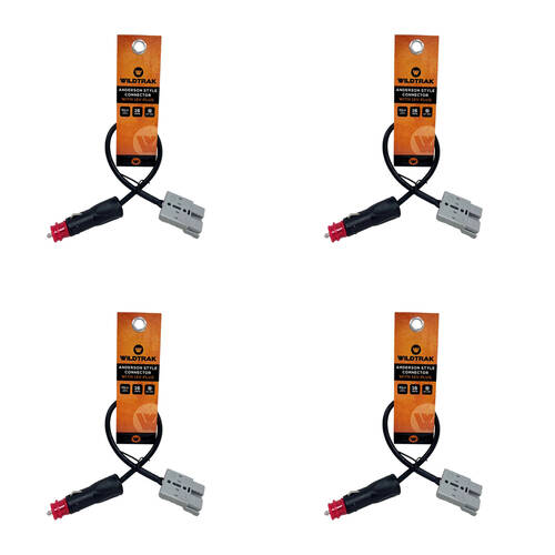 4PK Wildtrak 50A Anderson Connector 12 Volt 2-in-1 Plug 16AWG 30cm