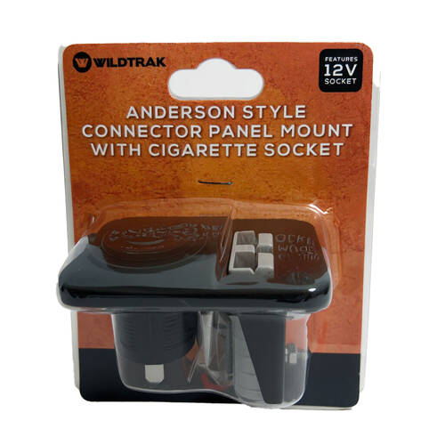 Wildtrak 50A Anderson Style Connector Panel Mount USB-C/USB-A Socket Black