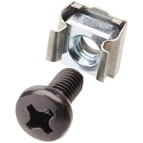 10pc Astrotek M6 Cage Nuts/Screws Phillips Drive Fully Threaded BLK