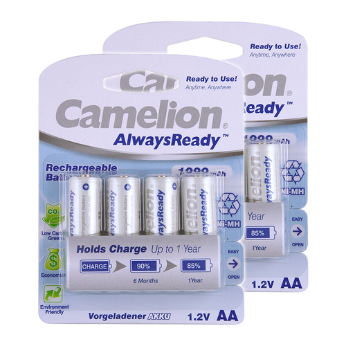 2PK 4pc Camelion Ni-Mh AA 1.2V 1000Mah