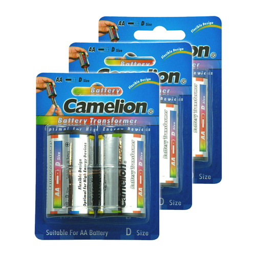 3PK Camelion D Battery Adaptor