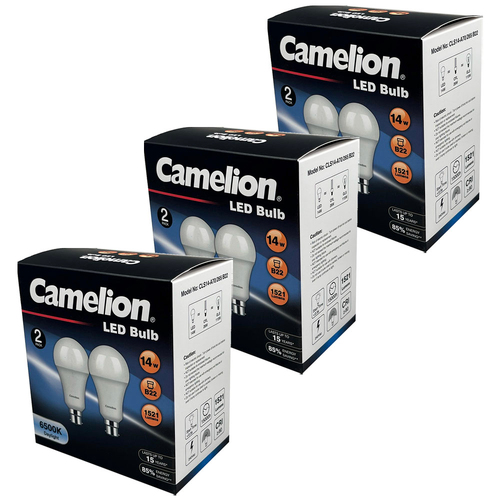 3x 2pc Camelion Led Light Globe 14W 240V Bayonet Daylight  6500K