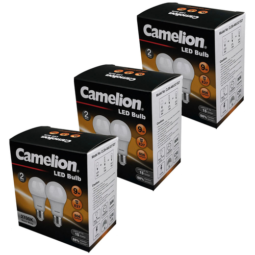 3x 2pc Camelion Led Light Globe 9W 240V Edison Warm 2700K E27
