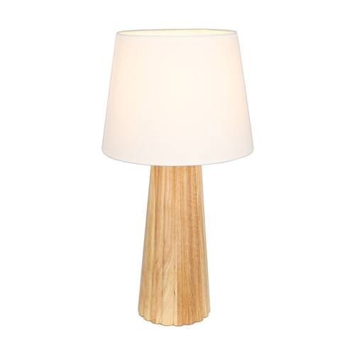 NF-Living Noova Modern Bedside/Desk Table Timber Lamp 25x46cm Off-White