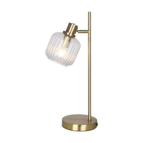 NF-Living Orbix Vintage-Inspired Bedside/Desk Glass&Brass Table Lamp 15x22x48cm