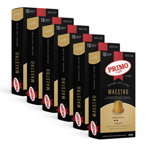6x 10PK Primo Caffe Maestro Coffee Capsules for Nespresso Machine