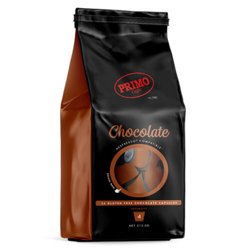 25PK Primo Caffe Gluten Free Chocolate Capsulesfor Nespresso Machine