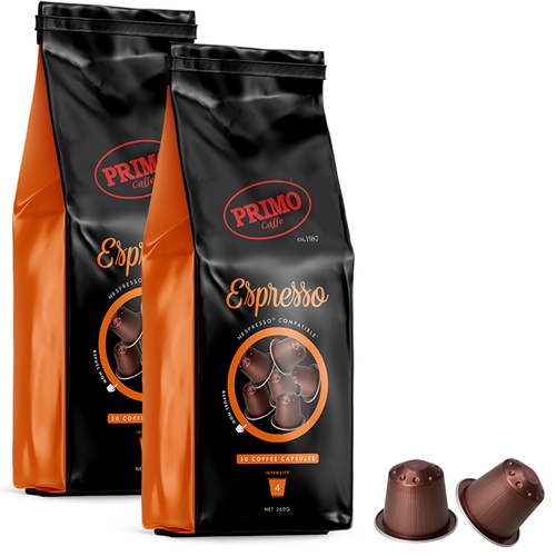 2PK 50pc Primo Espresso Hermetic Coffee Capsules for Nespresso Machine