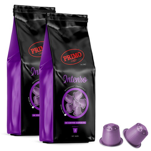 2PK 50pc Primo Intenso Hermetic Coffee Capsules for Nespresso Machine
