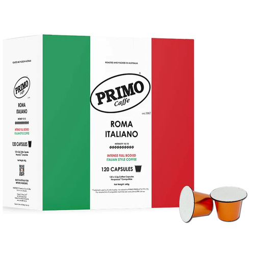 120pc Primo Caffe Roma Italiano Intense Coffee Capsules 640g for Nespresso Machine