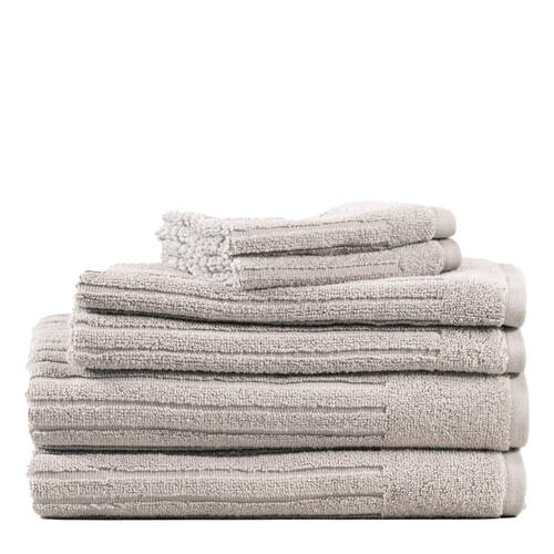 6pc Canningvale Bath/Hand/Face Washers Caressa Towel Set - Dove