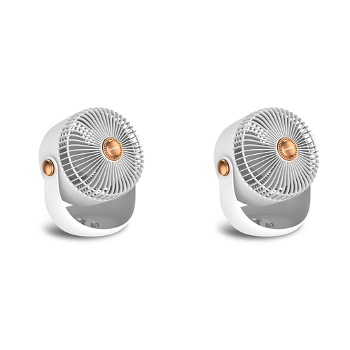 2PK Camelion USB Rechargeable Portable Mini Fan - White
