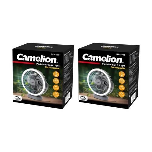 2PK Camelion Rechargeable Portable Fan w/ Ring Light USB-C Runs Up to 8.5 Hours