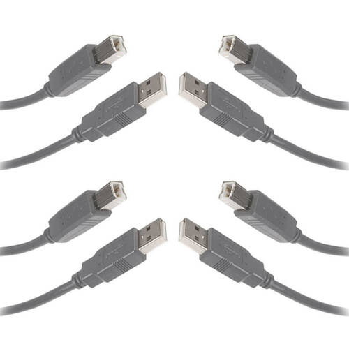 4pk 1.8m 2.0 USB A to B Data Cable