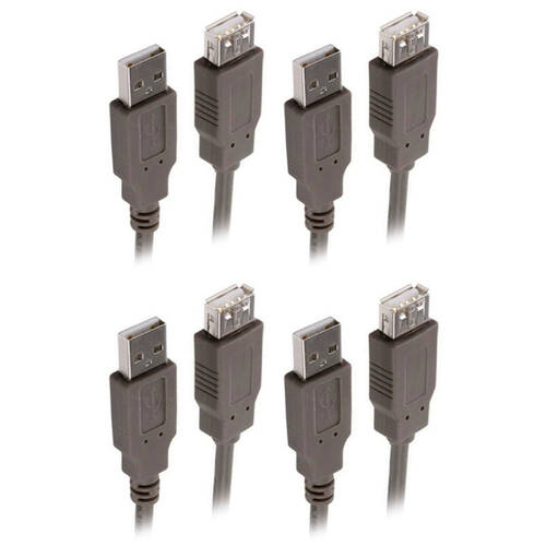 4PK 1.8m Extension 2.0 USB A Male to A Female Cable
