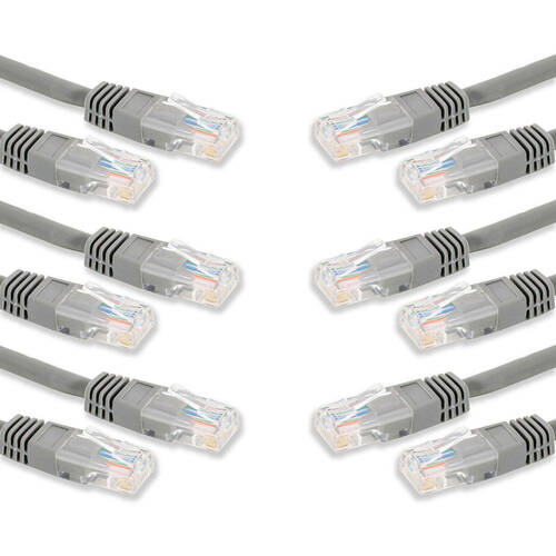 6PK Sansai 2m Grey CAT6 Networking Patch Cable