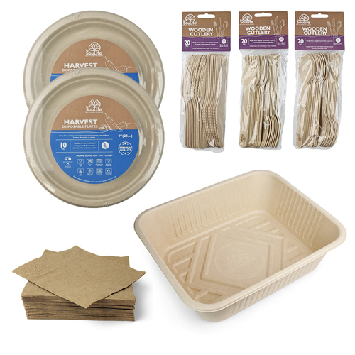 135pc Ecosoulife Entertainer Table Cutlery Bundle