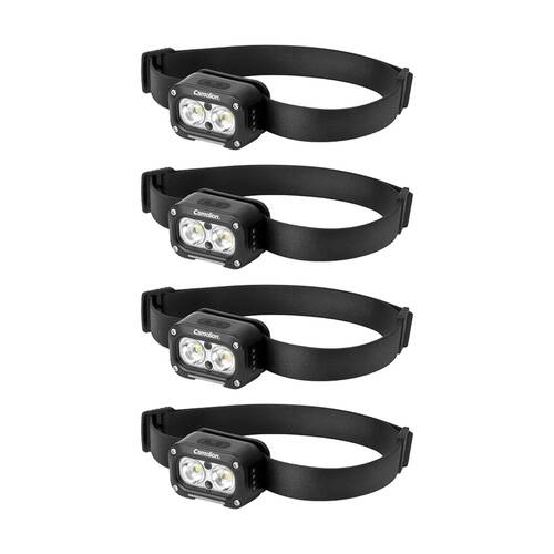 4PK Camelion Rechargeable Dual Sensor Headlight USB-C Runs Up to 4 Hours