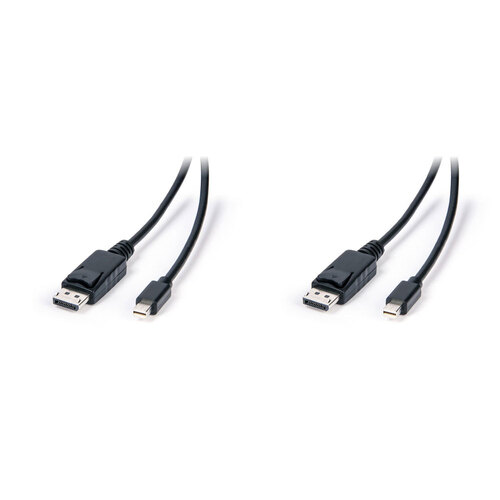 2PK Connect Cable Male 4K Mini DP to DisplayPort Cable Connector 3m - Black