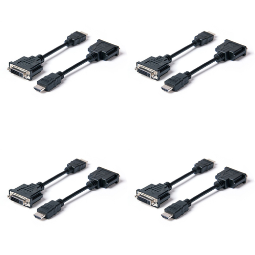 4PK Connect Cable Male HDMI to DVI-D Female Adapter Cable 15cm - Black