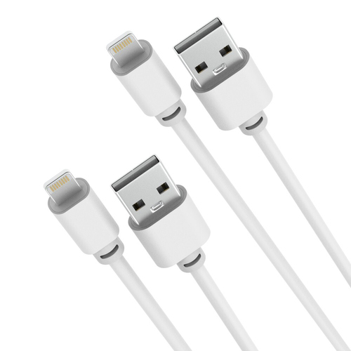 2PK Laser MFi USB-A to 8-Pin Charging Cable 2m For iPhone 14 White