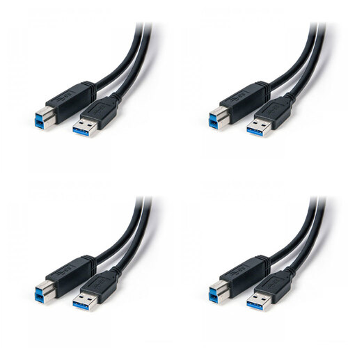 4PK Connect Cable Male USB 3.0 Type A to USB-B Cable 2m - Black
