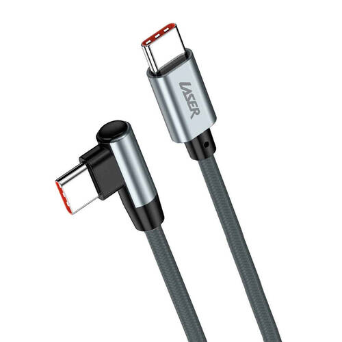Laser 1m Right Angled USB-C to C 100W Charging Cable for Samsung & iPhone 16