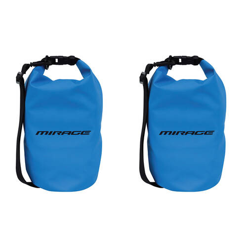 2PK Mirage Roll-Top Buckle Barrel Outdoor Dry Bag w/ Shoulder Strap 5L Blue