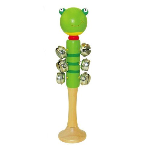 Kaper Kidz Animal Bell Stick w/ Base Baby/Newborn Wooden Rattle 0+