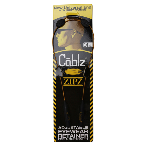 Cablz Zipz Adjustable Eyewear Lanyard Retainers - Black/Gold