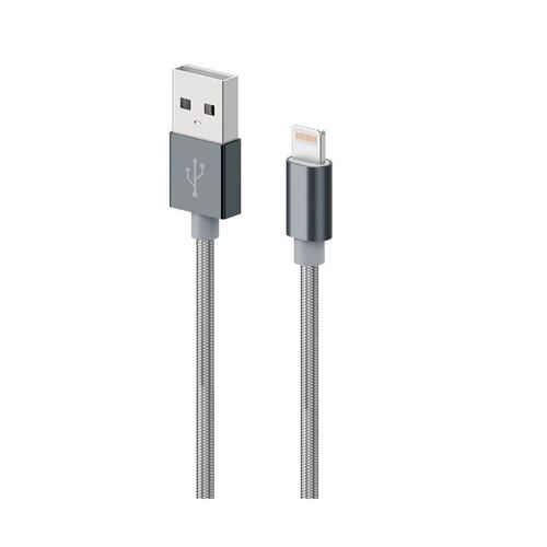 8Ware 2m Premium USB Apple Lightning Data Sync Cable Connector - Grey