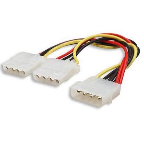 8Ware 20cm Internal Power 4-Pin Male to Female Molex Cable 18AWG