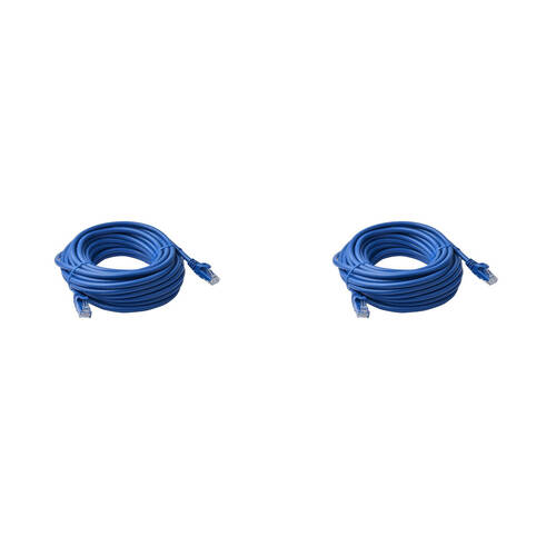 2PK 8Ware 20m Cat6a UTP Snagless Ethernet Cable LAN Connector - Blue