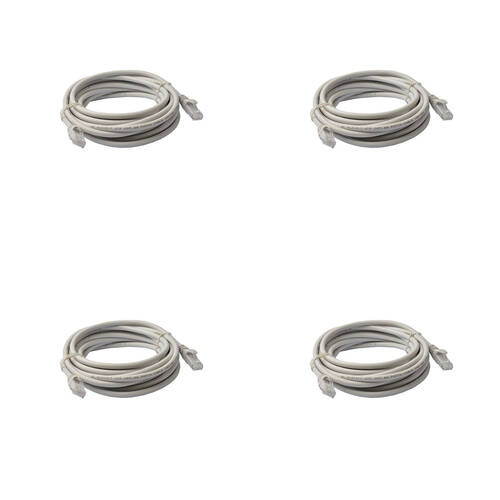 4PK 8Ware Cat6a UTP Ethernet Cable 20m Snagless - Grey