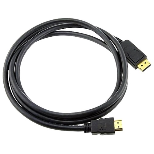 8Ware 20-pin DisplayPort to 19-pin HDMI 2m Cable Connector - Black