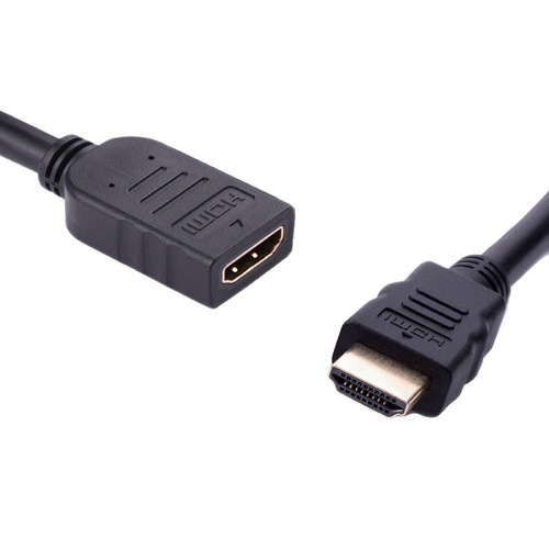 8Ware 2m Male to Female HDMI Extension Cable High Speed Connector - Black