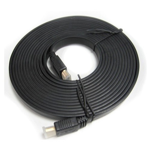 8Ware 2m Flat 19-pin HDMI Cable Male Full HD 1080p w/ Ethernet - Black